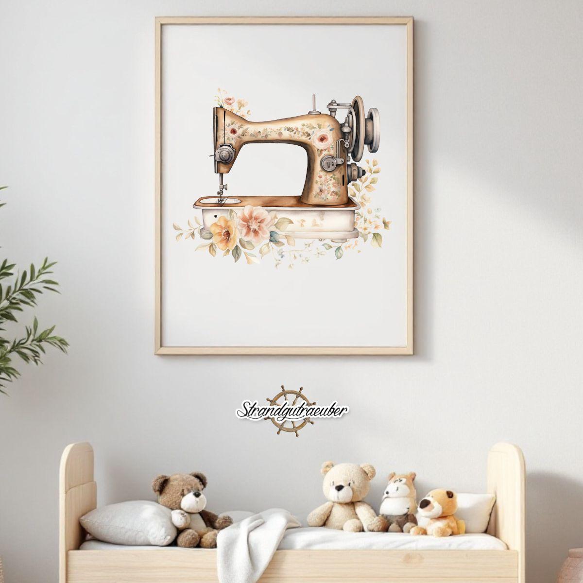 Buegelbild Vintage Nähmaschine